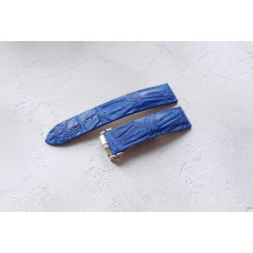 Ремешок для часов из кожи крокодила голубой