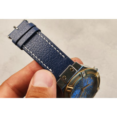 Шкіряний ремінець для годинників синій