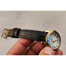 Чорний шкіряний ремінець для годинника Seiko