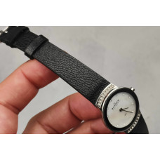Ремінець для годинника Skagen з телячої шкіри чорний
