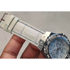 Ремешок для часов Guess W0775L1 из кожи теленка голубой